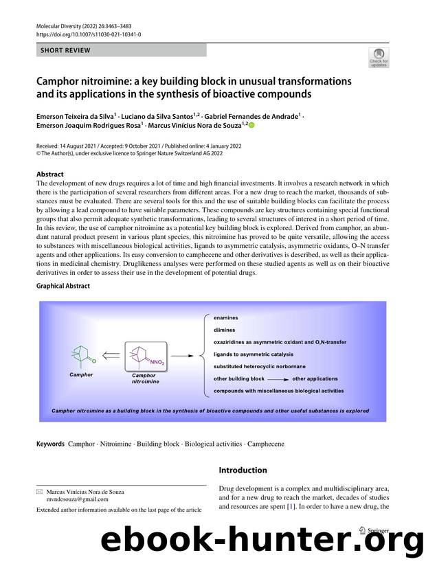 Camphor nitroimine: a key building block in unusual transformations and its applications in the synthesis of bioactive compounds by unknow
