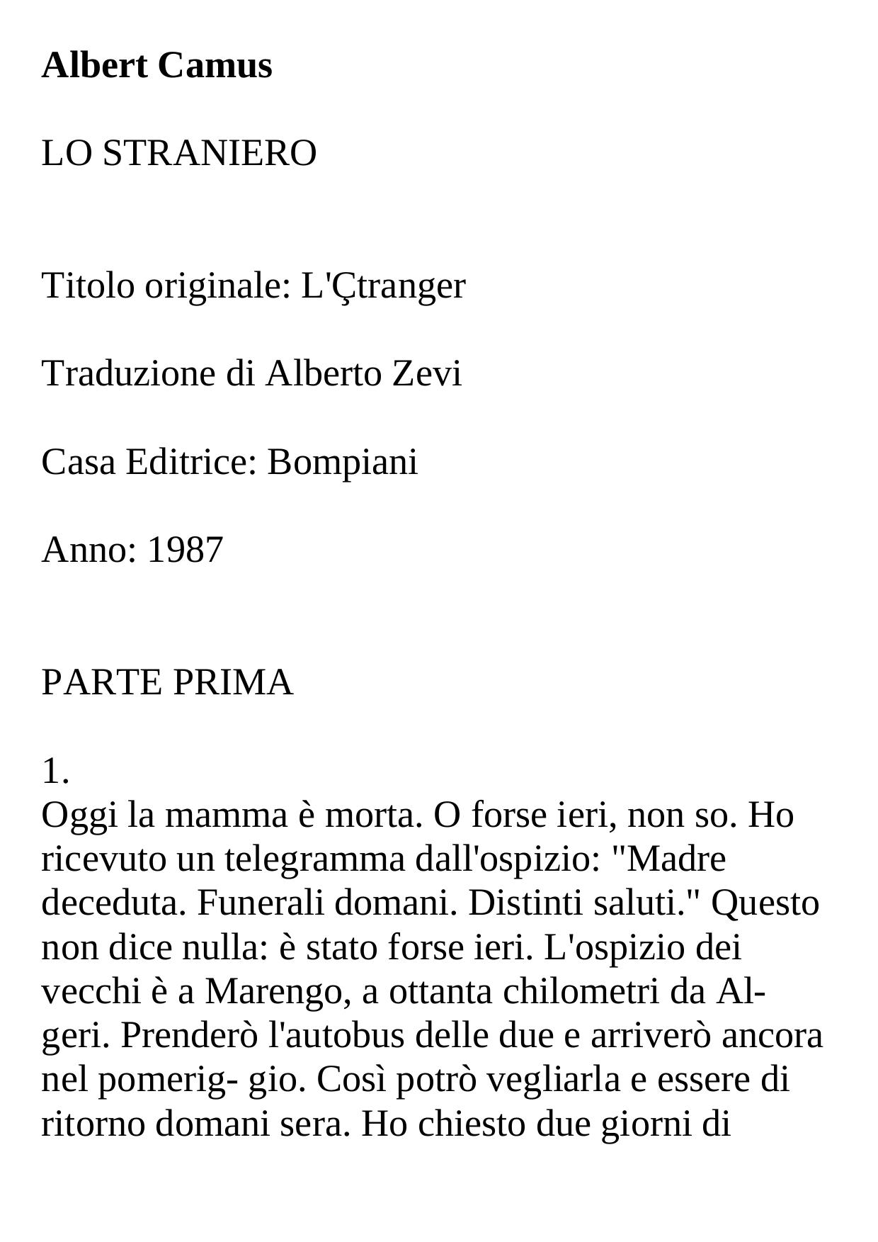 Camus, Albert by Lo Straniero