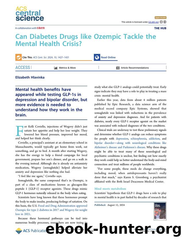 Can Diabetes Drugs like Ozempic Tackle the Mental Health Crisis? by Elizabeth Hlavinka