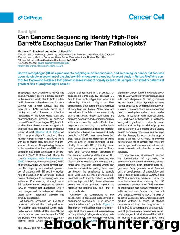Can Genomic Sequencing Identify High-Risk Barrett's Esophagus Earlier Than Pathologists? by Matthew D. Stachler & Adam J. Bass