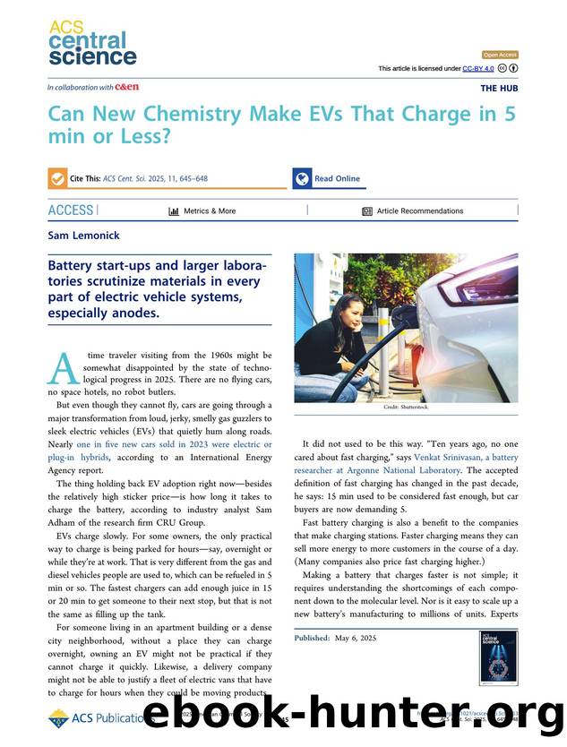 Can New Chemistry Make EVs That Charge in 5 min or Less? by Sam Lemonick