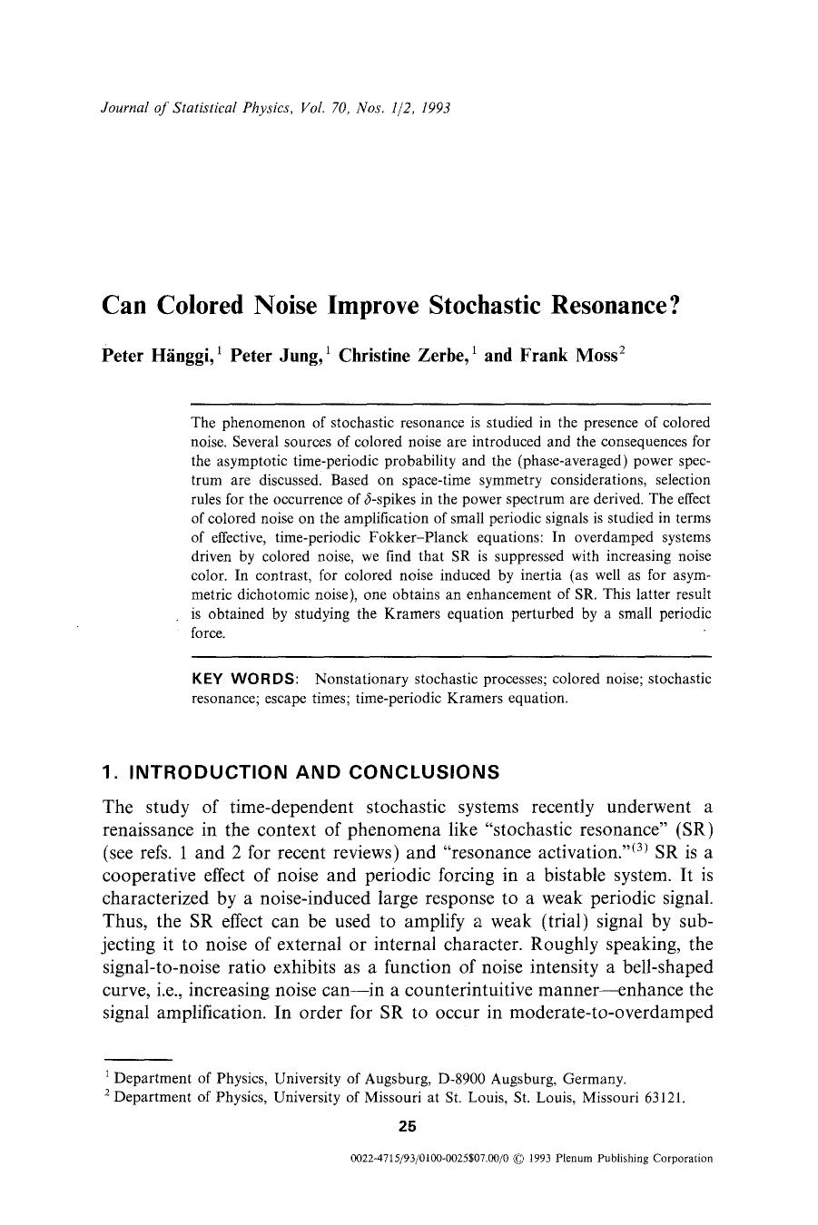 Can colored noise improve stochastic resonance? by Unknown