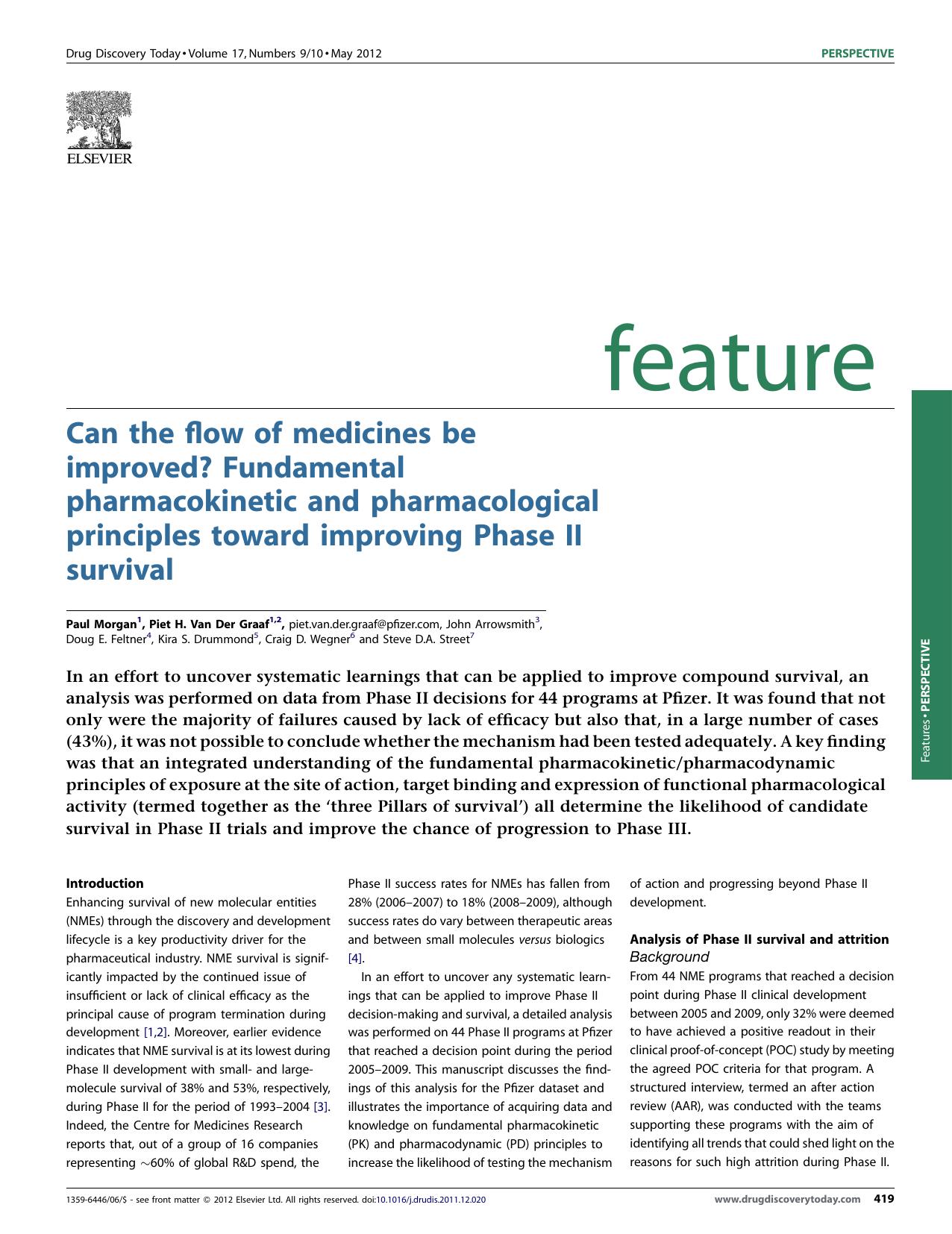 Can the flow of medicines be improved? Fundamental pharmacokinetic and pharmacological principles toward improving Phase II survival by Paul Morgan