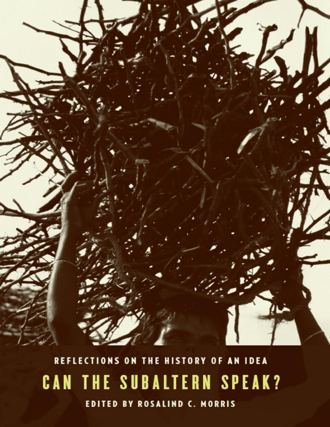 Can the subaltern speak? Reflections on the history of an idea by Rosalind C. Morris; Gayatri Chakravorty Spivak