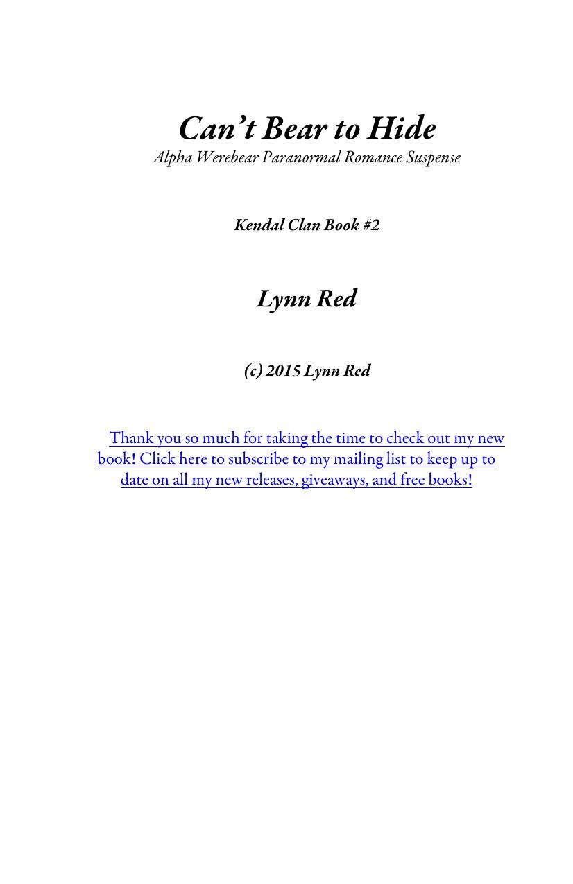 Can't Bear to Hide by Red Lynn