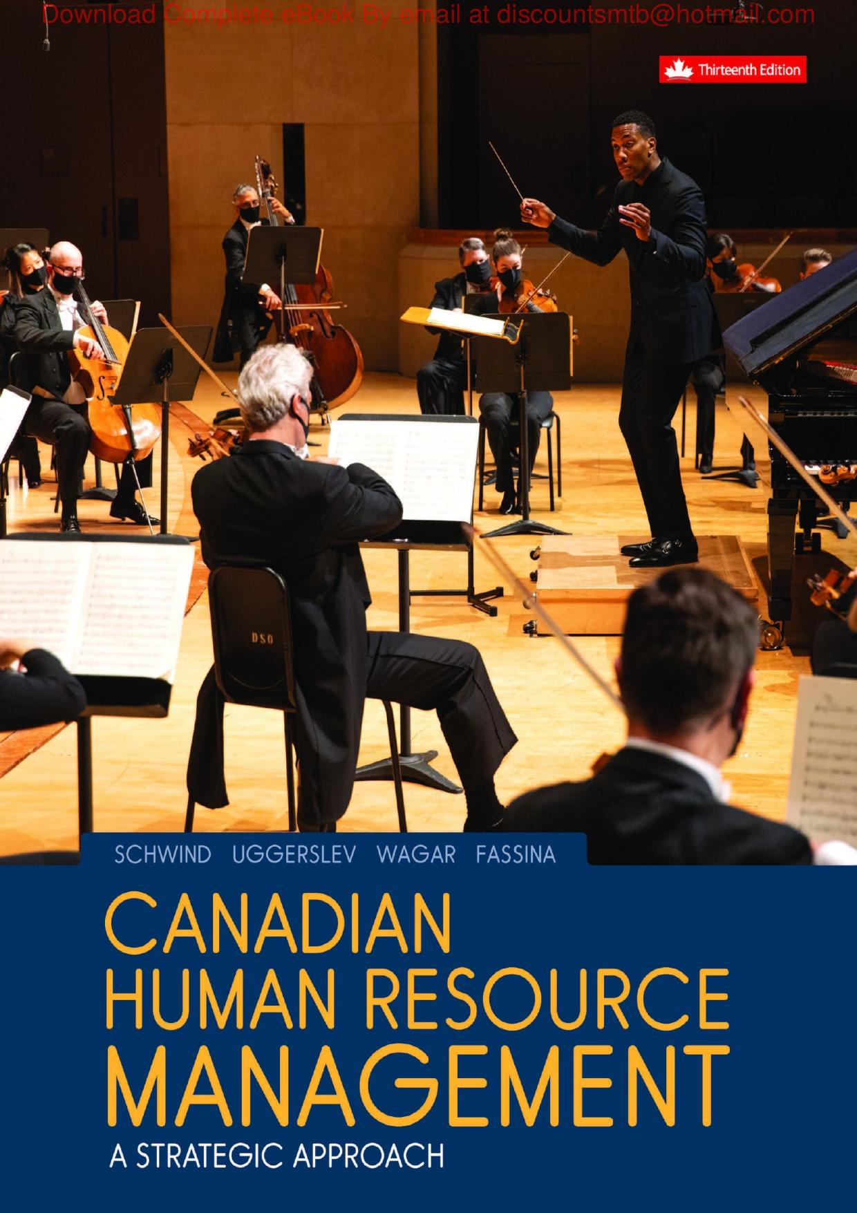 Canadian Human Resource Management by Hermann Schwind Krista Uggerslev Terry Wagar Neil Fassina