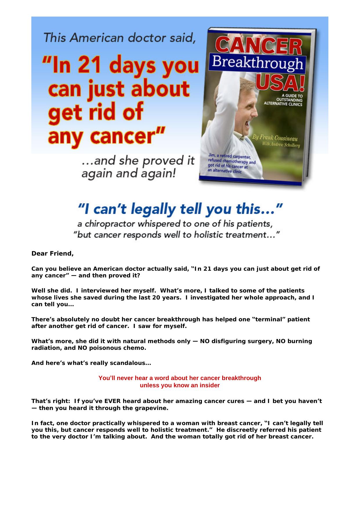 Cancer Breakthrough Usa. by Best of Kuszter's Collection