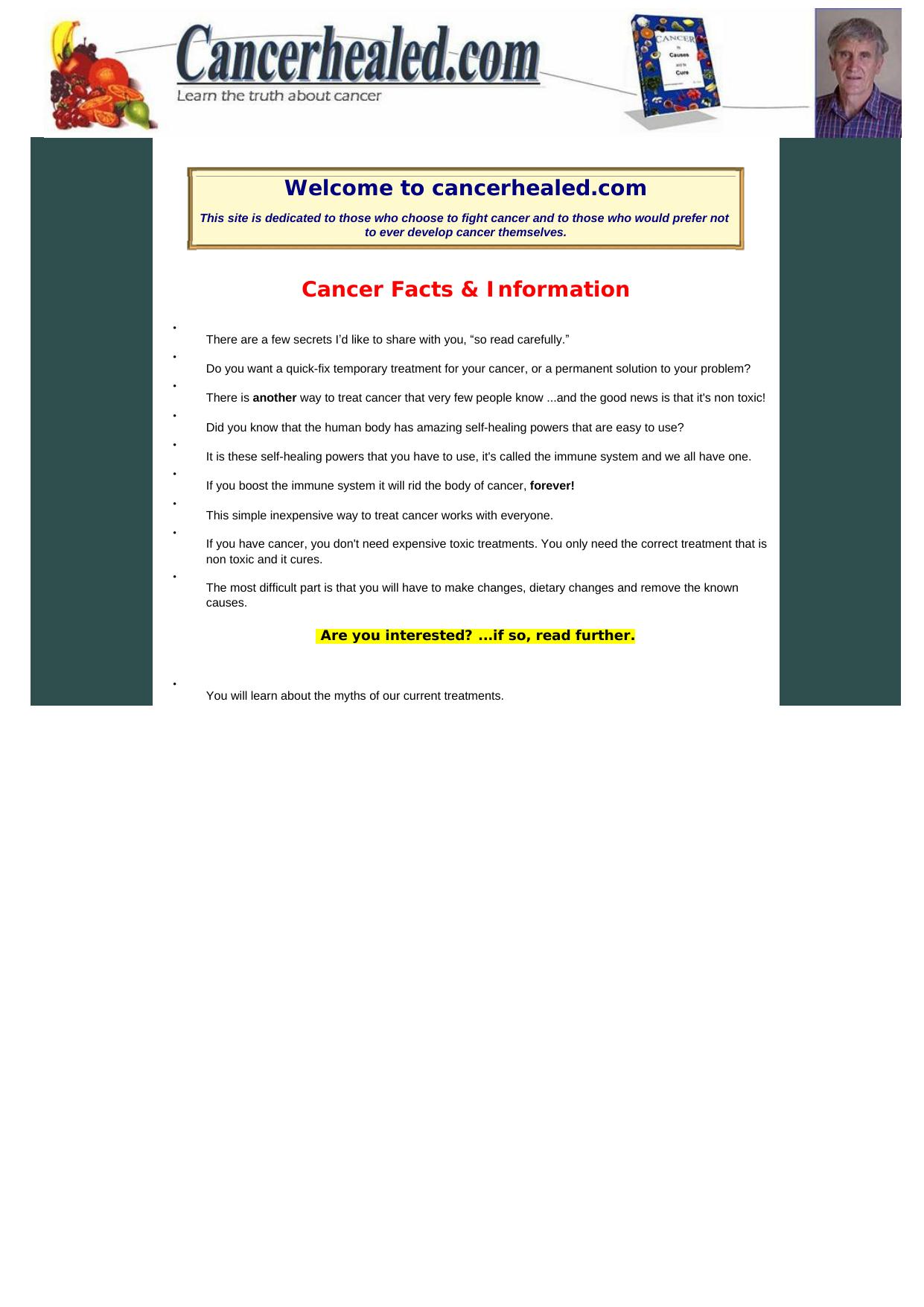 Cancer Its Causes & Its Cure Ebook. by Best of Kuszter's Collection