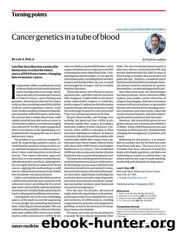 Cancer genetics in a tube of blood by Luis A. Diaz