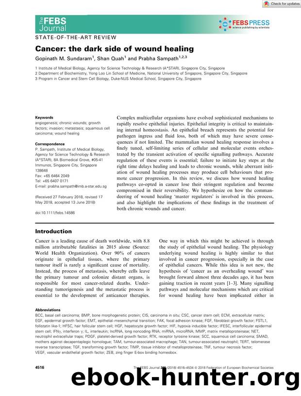 Cancer: the dark side of wound healing by Unknown