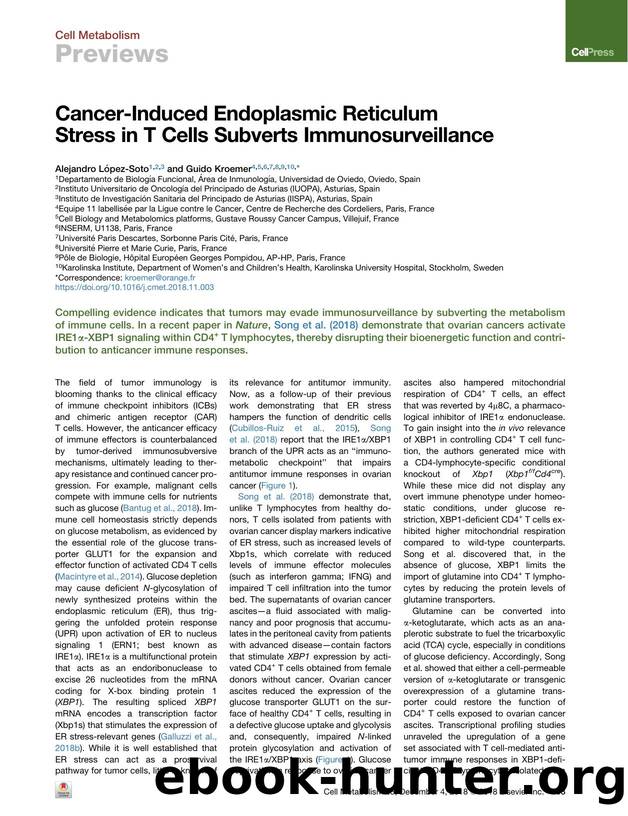 Cancer-Induced Endoplasmic Reticulum Stress in T Cells Subverts Immunosurveillance by Alejandro López-Soto & Guido Kroemer