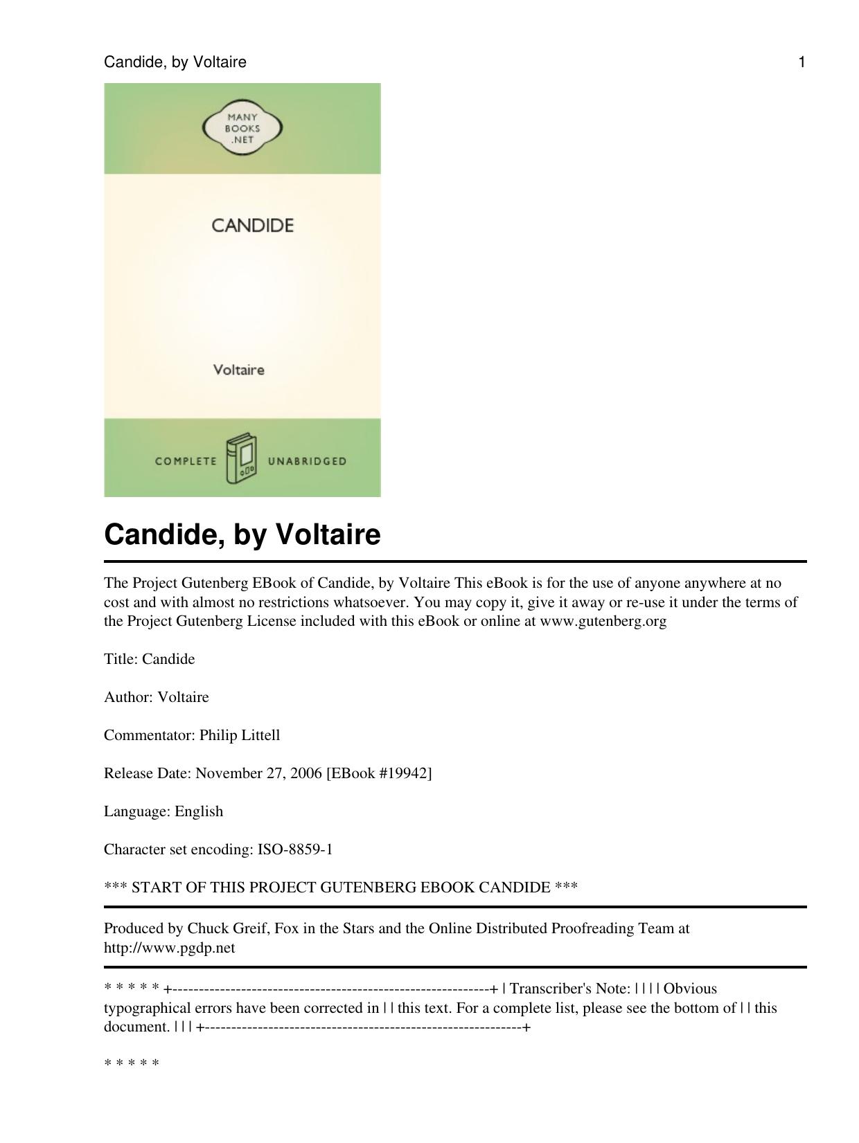 Candide by Voltaire