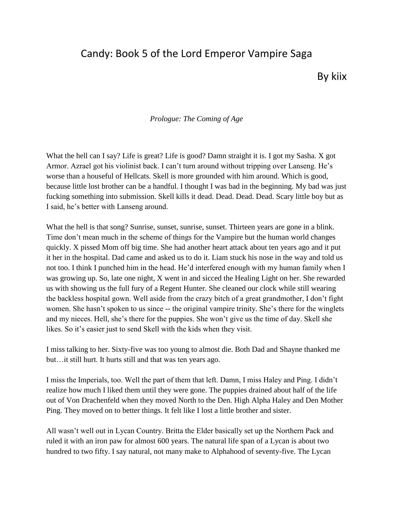 Candy Book 5 of the Lord Emperor Vampire Saga by Andreea