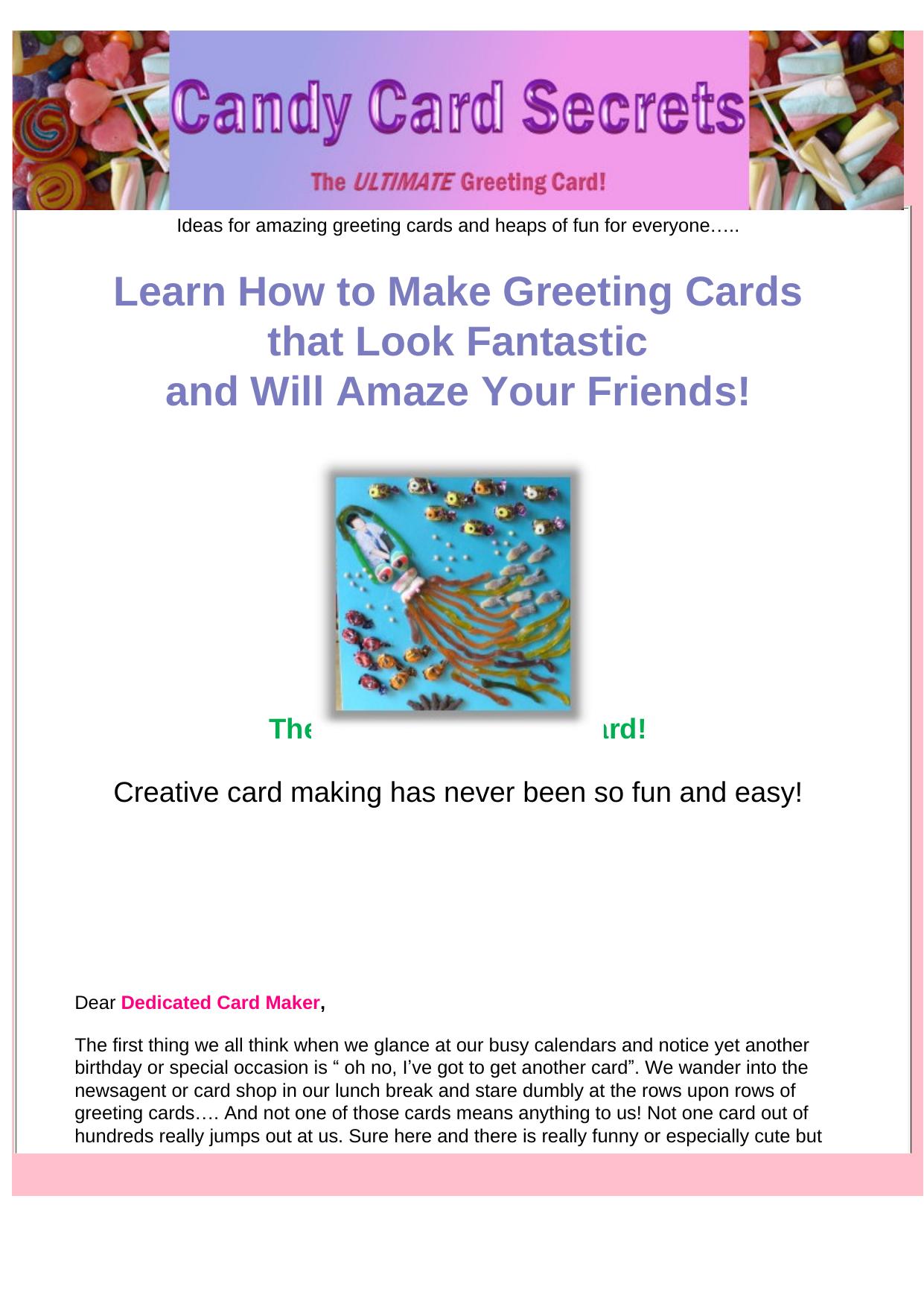 Candy Card Secrets - The Ultimate Greeting Card. by Best of Kuszter's Collection