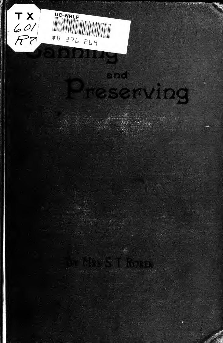 Canning and preserving by Rorer Sarah Tyson Heston 1849-1937