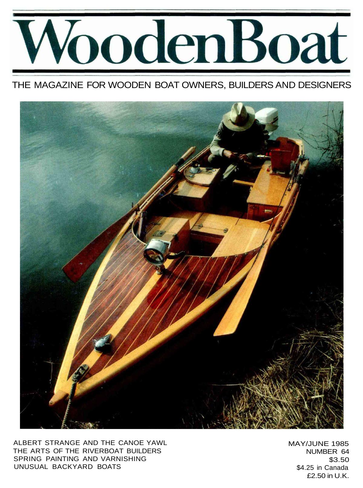 Canoe Yawl , Schooner , Ketch , Sandbagger Yacht , Sailboat , Boat Plans Plan by Woodenboat Magazine