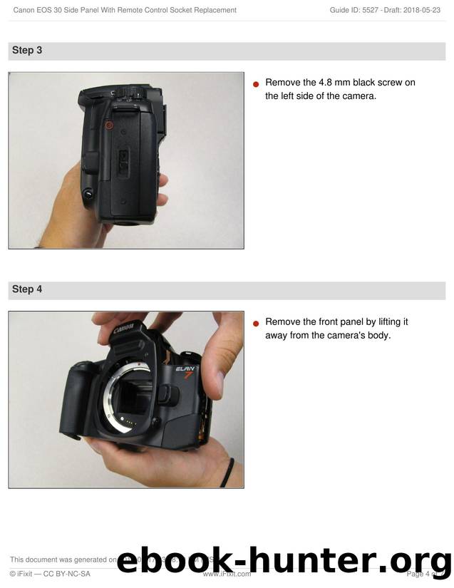 Canon EOS 30 Side Panel With Remote Control Socket Replacement by Unknown