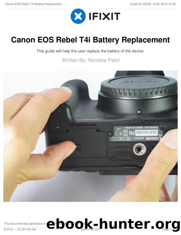 Canon EOS Rebel T4i Battery Replacement by Unknown