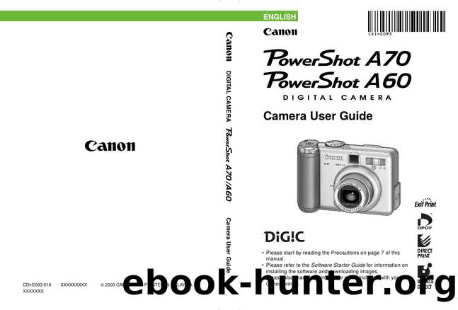 Canon Powershot A60 2MP Digital Camera w 3x Optical Manual by Unknown