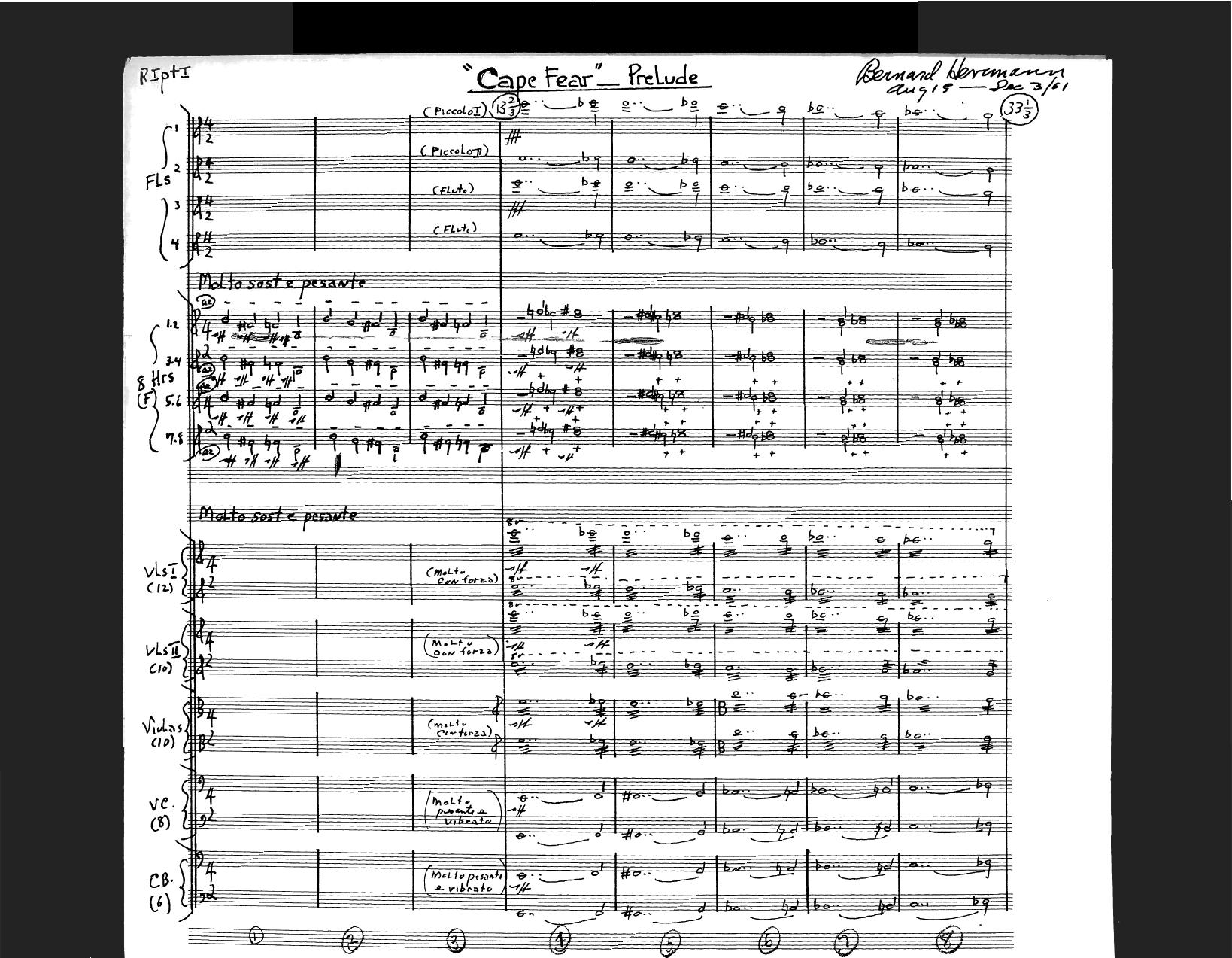 Cape Fear (1962) Complete Score by Unknown