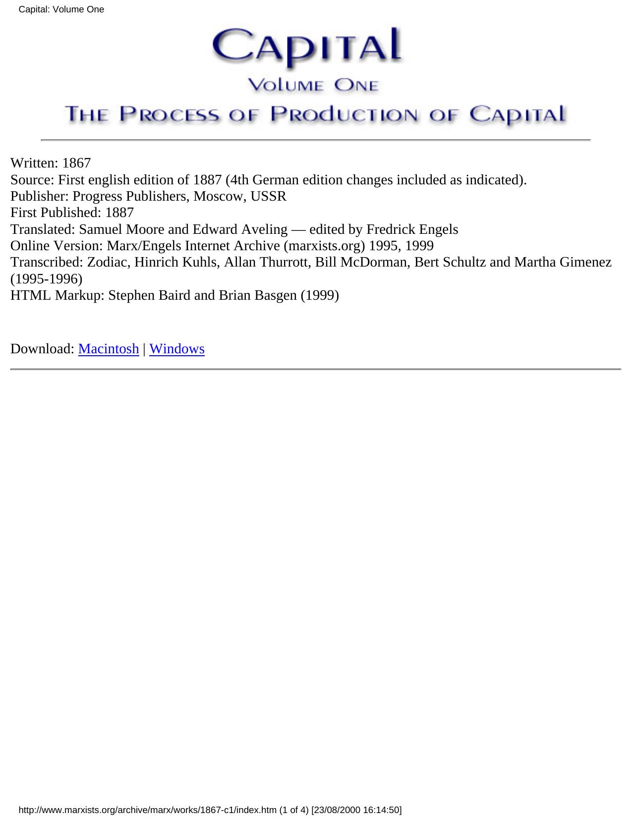 Capital by Karl Marx