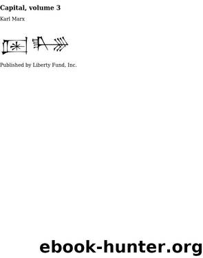 Capital, volume 3 by Karl Marx