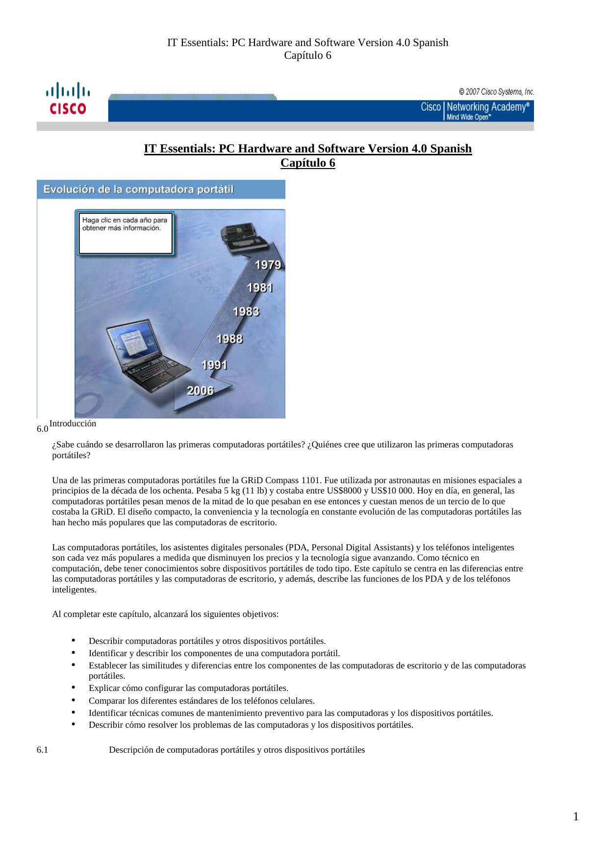 Capitulo 6 PC Hardware and Software Version 4.0 Spanish by ()