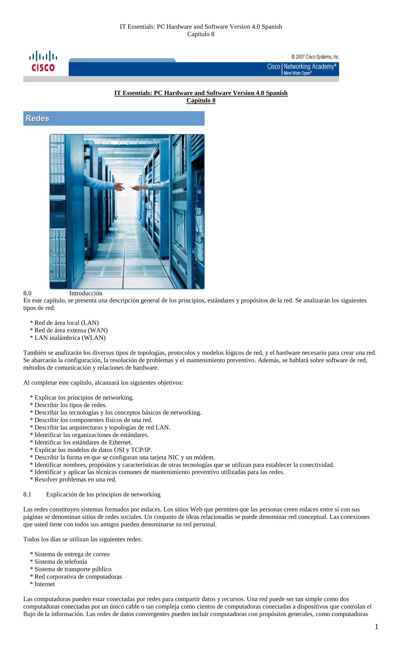 Capitulo 8 PC Hardware and Software Version 4.0 Spanish by ()