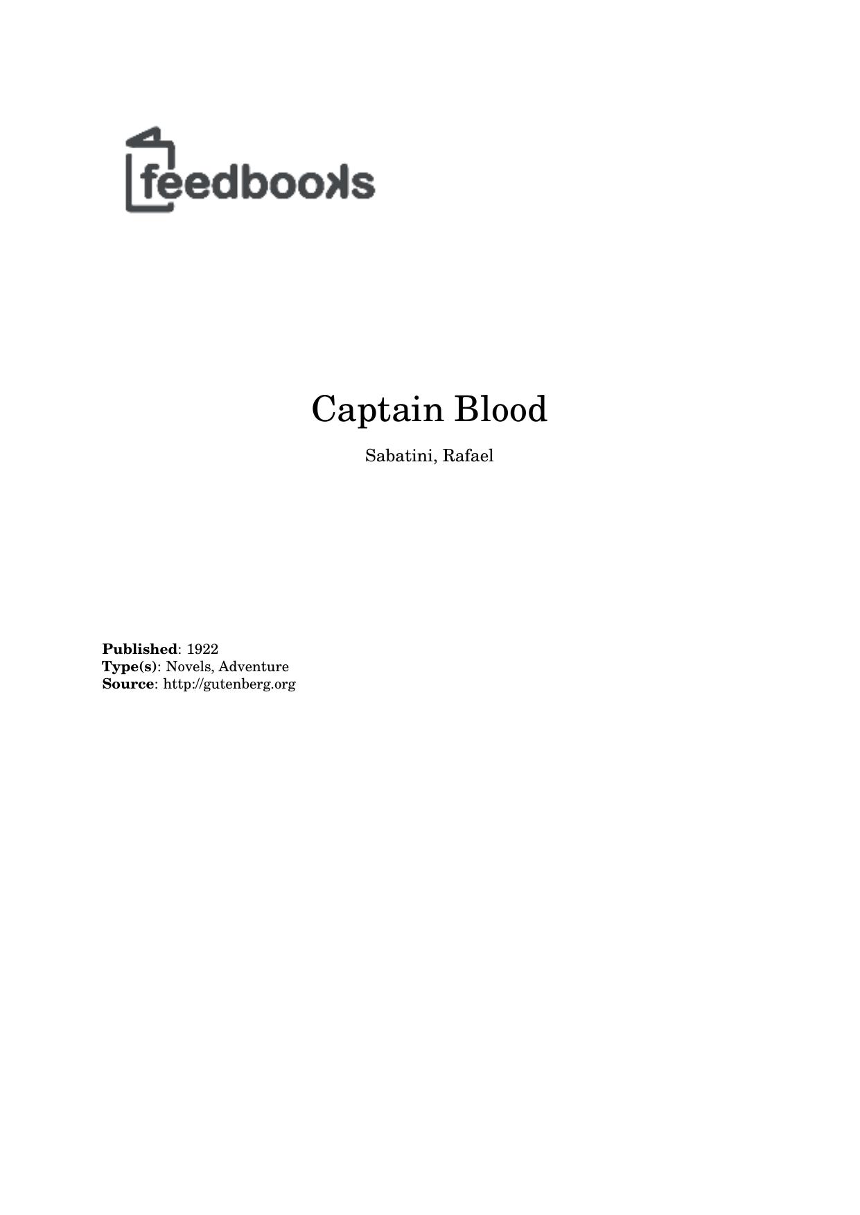 Captain Blood by Rafael Sabatini