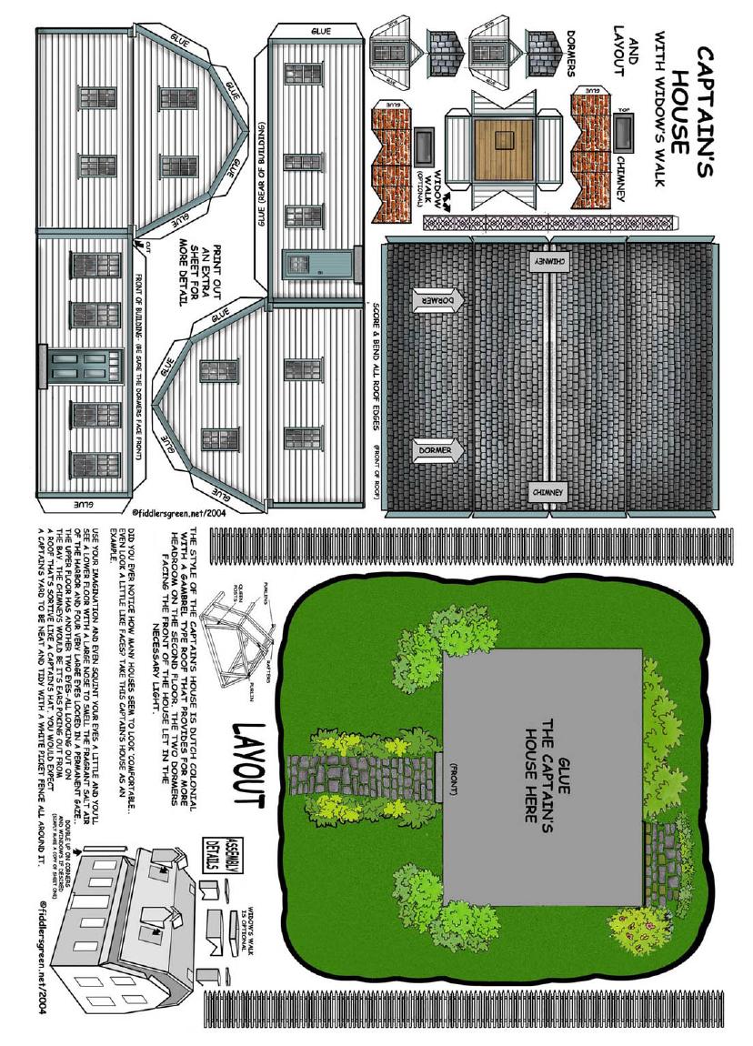 Captain's House Z Scale by Unknown