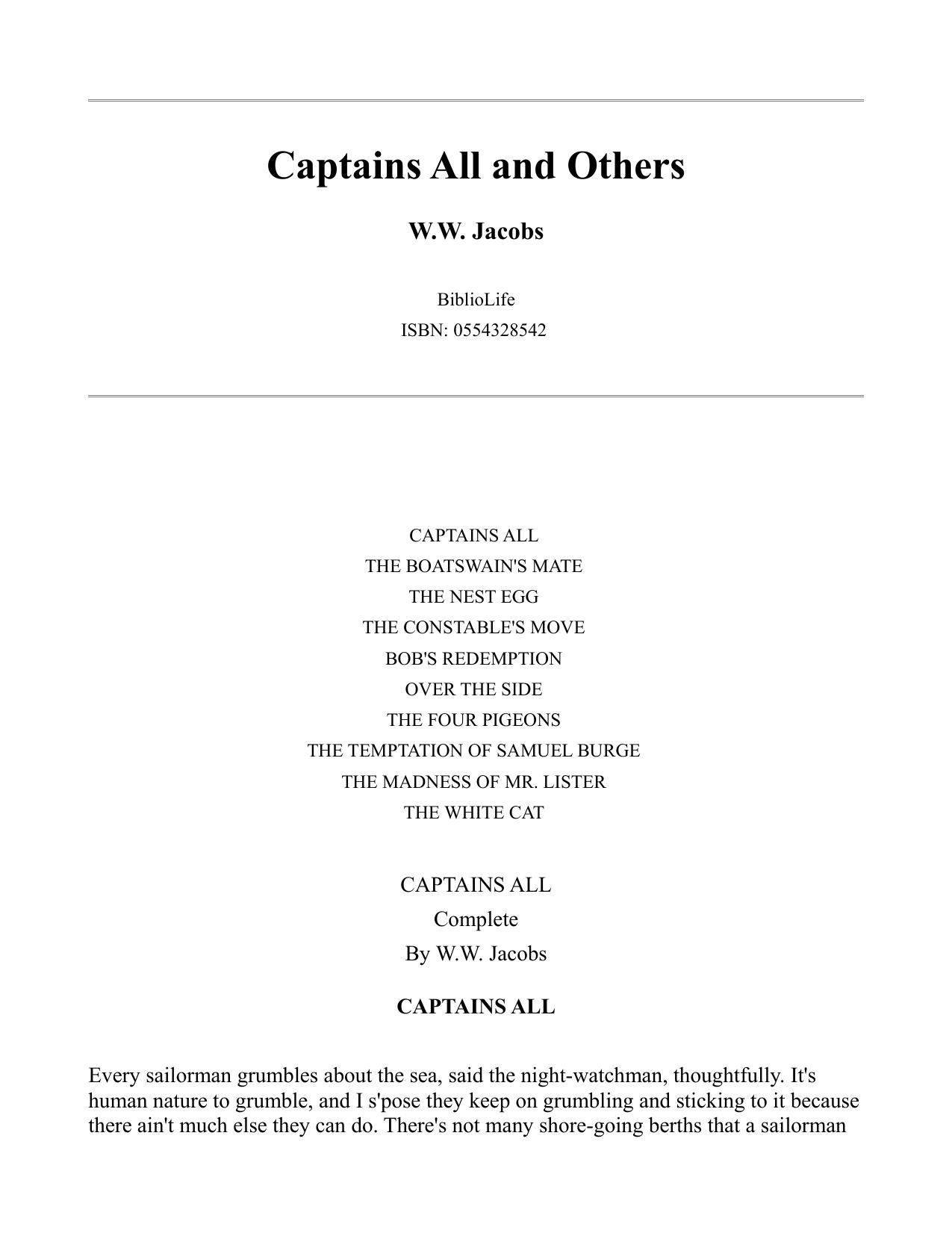 Captains All and Others by W. W. Jacobs