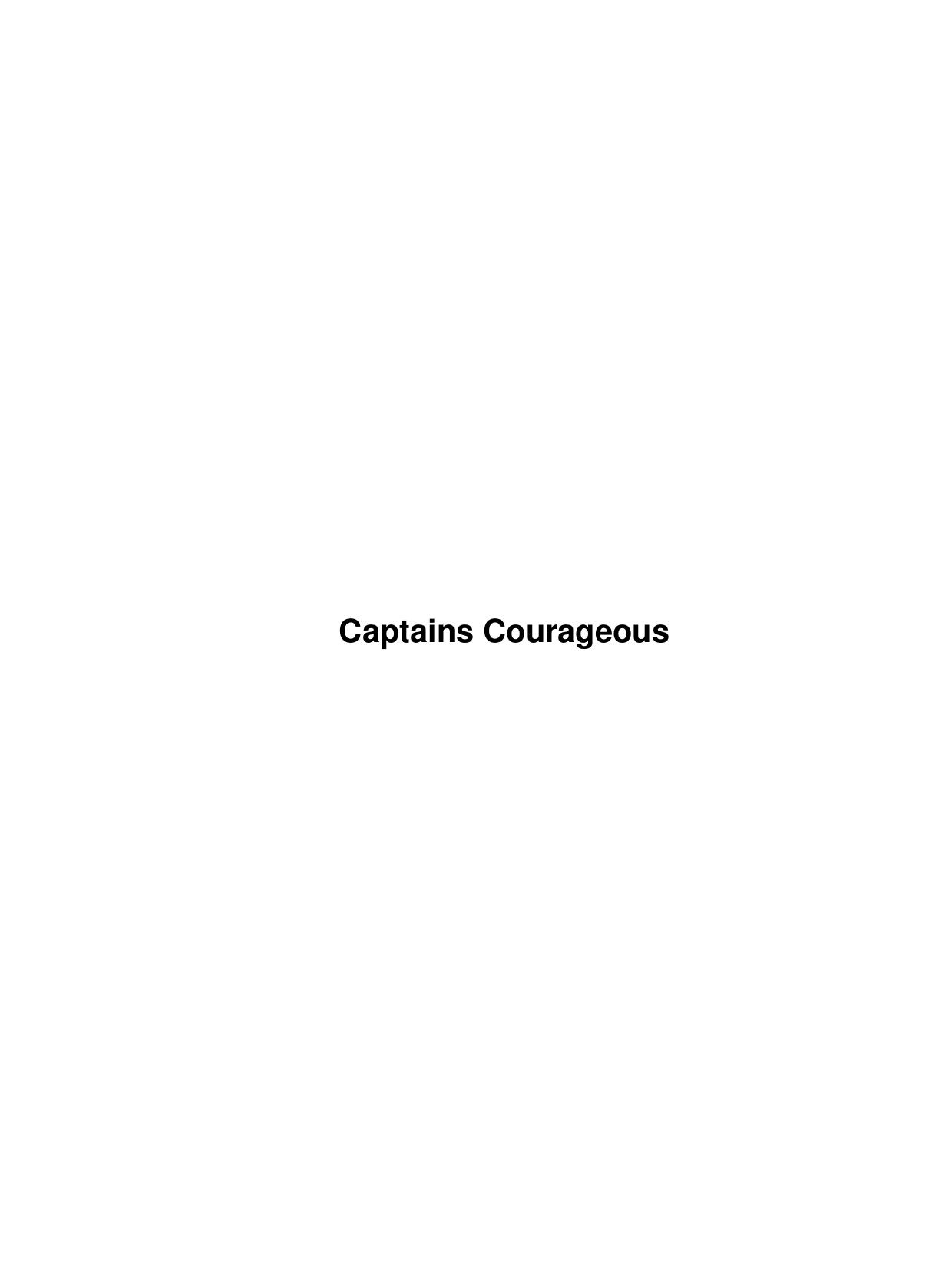 Captains Courageous by Unknown
