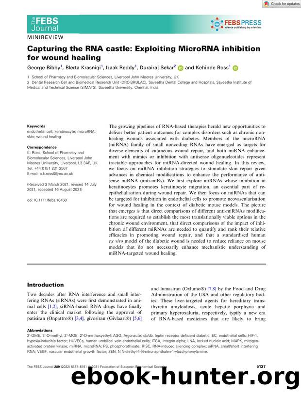 Capturing the RNA castle: Exploiting MicroRNA inhibition for wound healing by Unknown