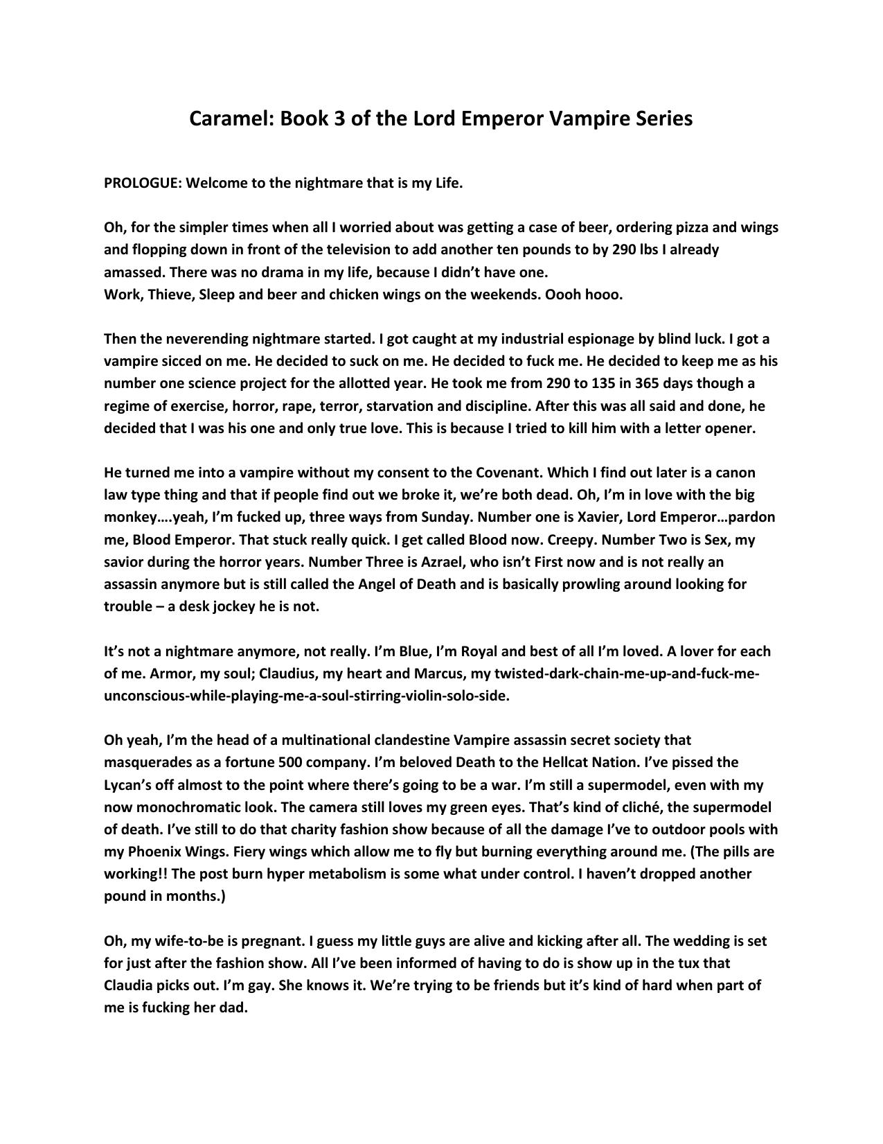 Caramel Book 3 of the Lord Emperor Vampire Series by Andreea