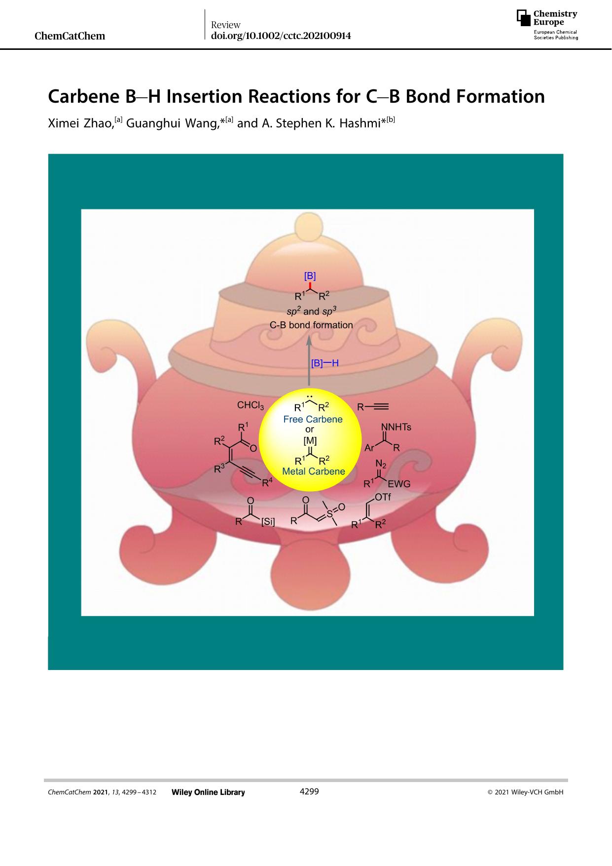 Carbene BâH Insertion Reactions for CâB Bond Formation by Unknown