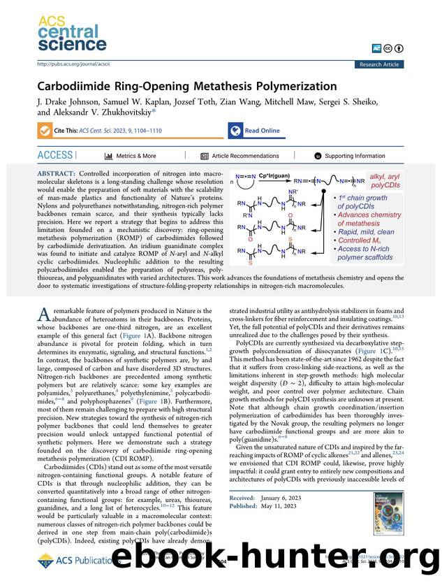 Carbodiimide Ring-Opening Metathesis Polymerization by unknow