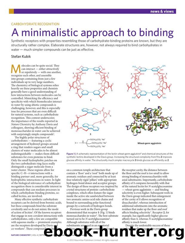 Carbohydrate Recognition: A minimalistic approach to binding by Stefan Kubik