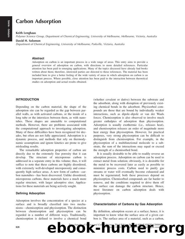 Carbon Adsorption by Keith Lenghaus & David H. Solomon