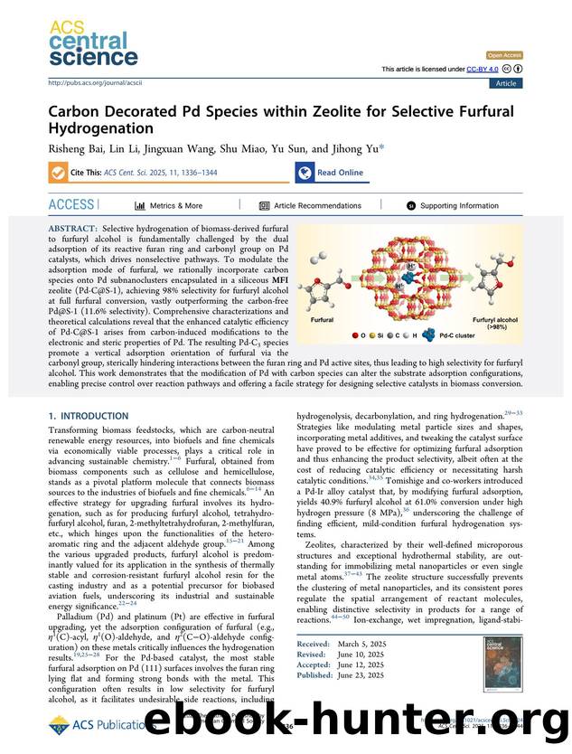Carbon Decorated Pd Species within Zeolite for Selective Furfural Hydrogenation by Risheng Bai & Lin Li & Jingxuan Wang & Shu Miao & Yu Sun & Jihong Yu