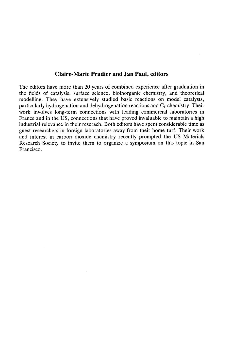 Carbon Dioxide Chemistry. Environmental Issues by J.P. Pradier and C.M. Pradier (Eds.)
