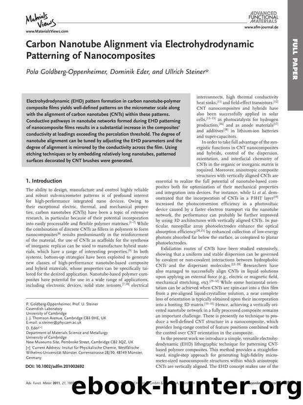 Carbon Nanotube Alignment via Electrohydrodynamic Patterning of Nanocomposites by wcu