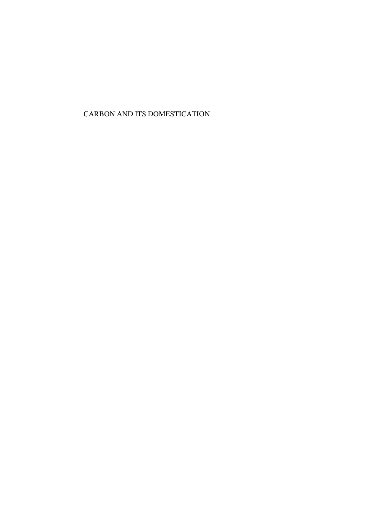 Carbon and its domestication by A.M. MANNION (eds.)