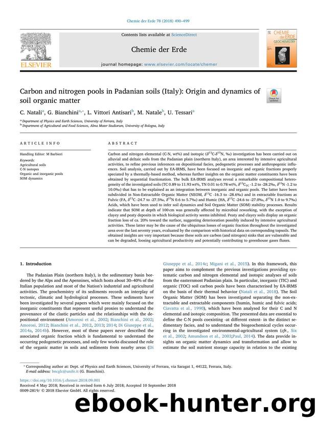 Carbon and nitrogen pools in Padanian soils (Italy)_ Origin and dynamics of soil organic matter by C. Natali