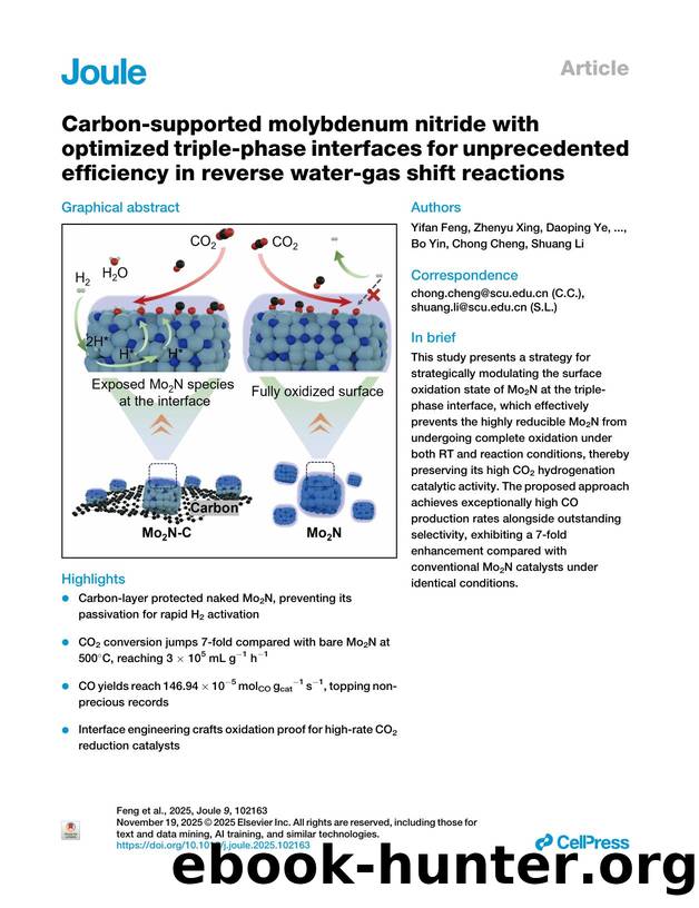Carbon-supported molybdenum nitride with optimized triple-phase interfaces for unprecedented efficiency in reverse water-gas shift reactions by unknow