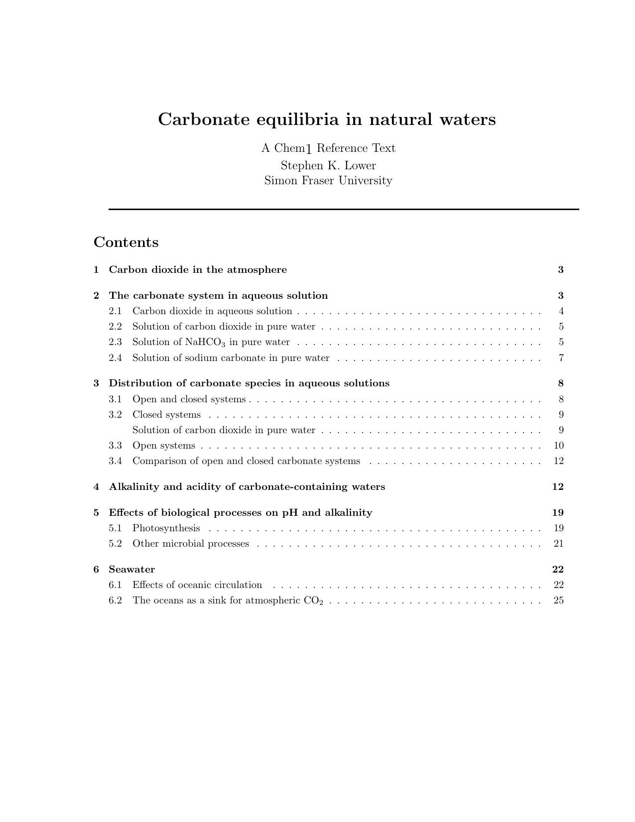 Carbonate equilibria in natural waters(en)(26s) by Lower S. K