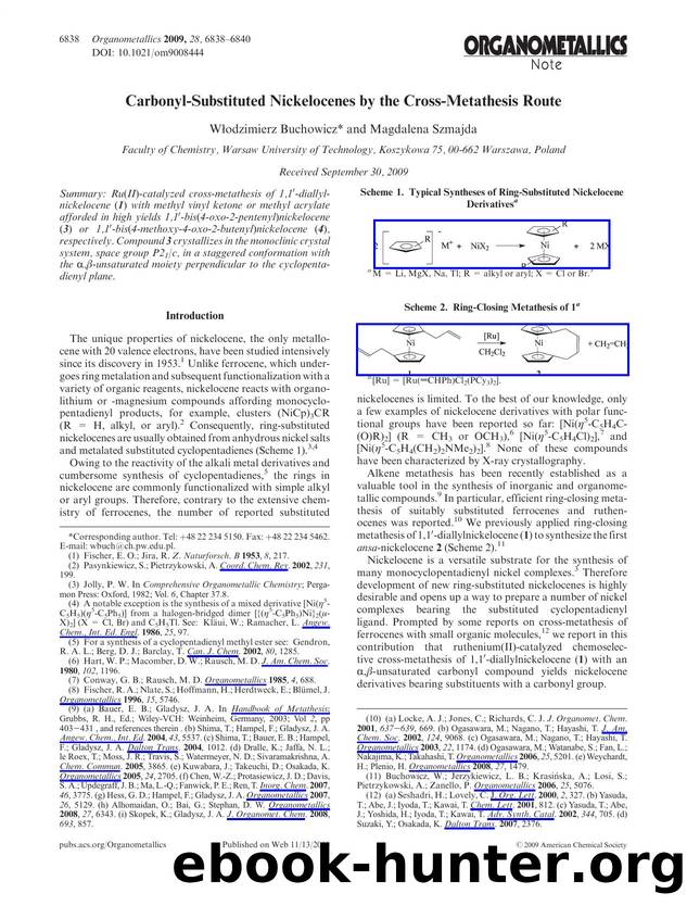 Carbonyl-Substituted Nickelocenes by the Cross-Metathesis Route by Unknown