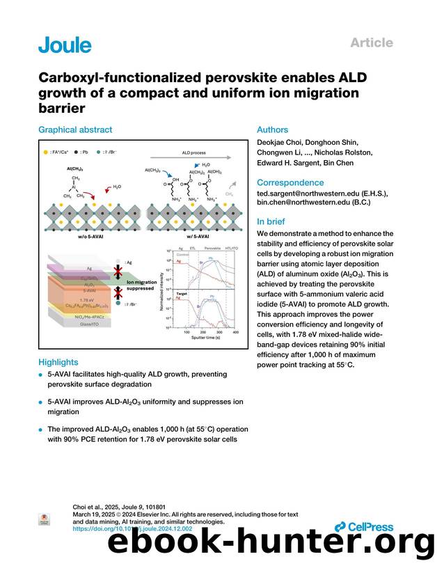 Carboxyl-functionalized perovskite enables ALD growth of a compact and uniform ion migration barrier by unknow