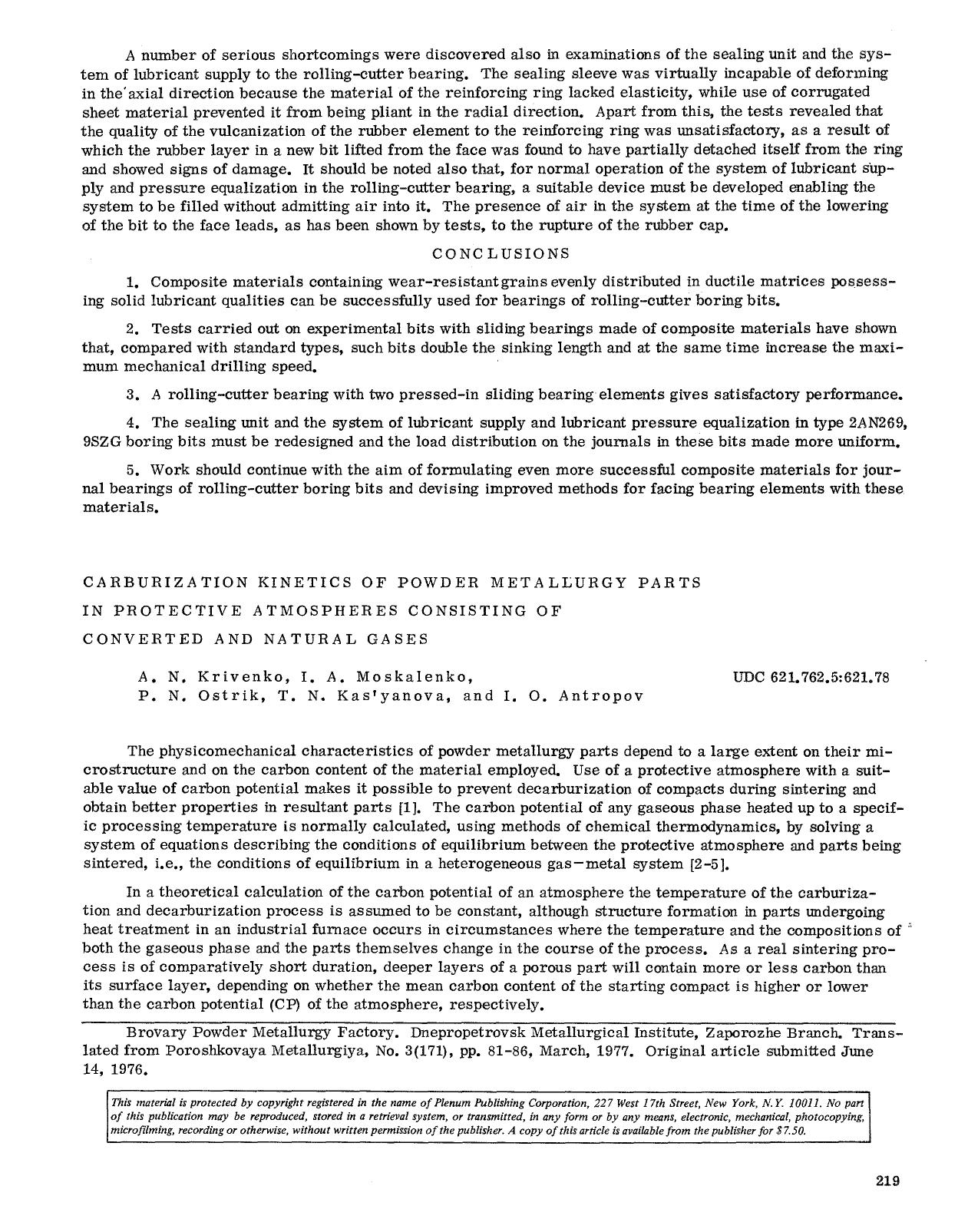 Carburization kinetics of powder metallurgy parts in protective atmospheres consisting of converted and natural gases by Unknown