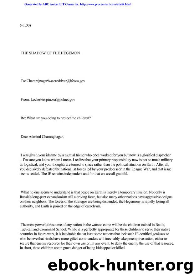 Card, Orson Scott - Ender's Saga 06 - Shadow of the Hegemon by Card Orson Scott