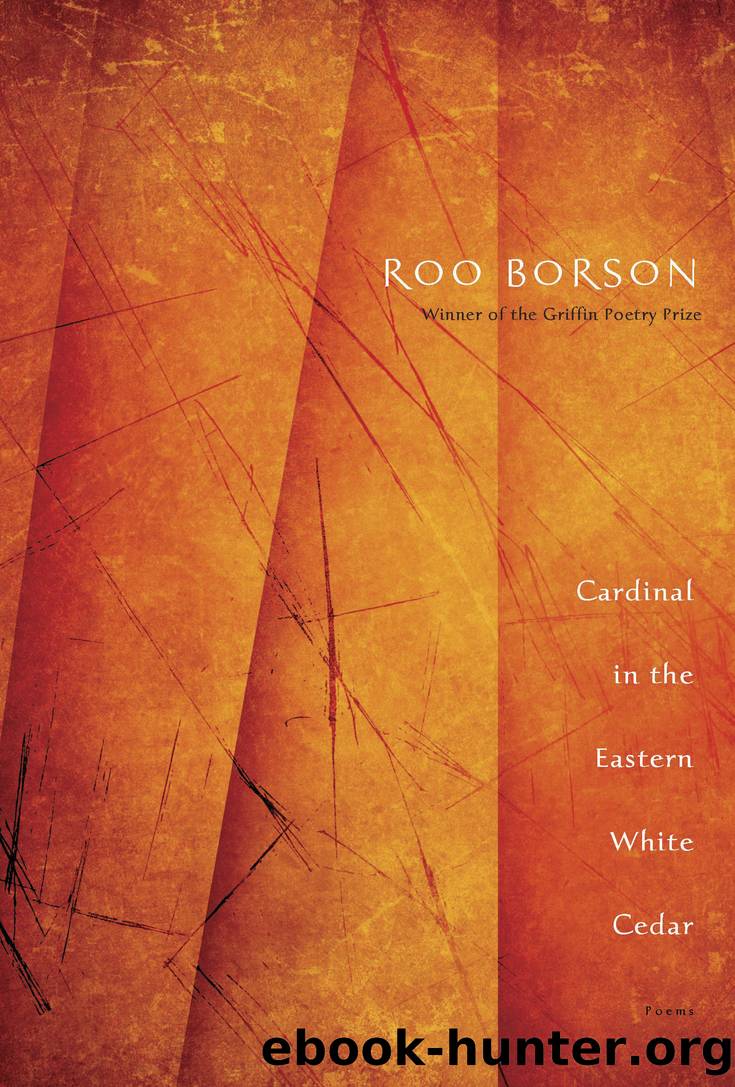 Cardinal in the Eastern White Cedar by Roo Borson